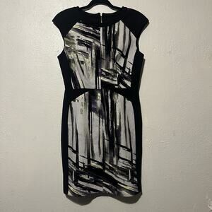 NEW ABS By Allen Shwartz Short Sleeve Back Zip Knee High Dress Size M‎